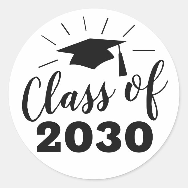 Sticker Rond Classic Graduation Classe de l'année Fête Favorise (Devant)