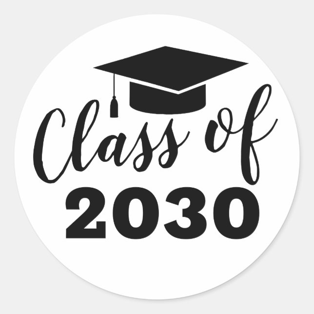 Sticker Rond Classic Graduation Classe de l'année Fête Favorise (Devant)