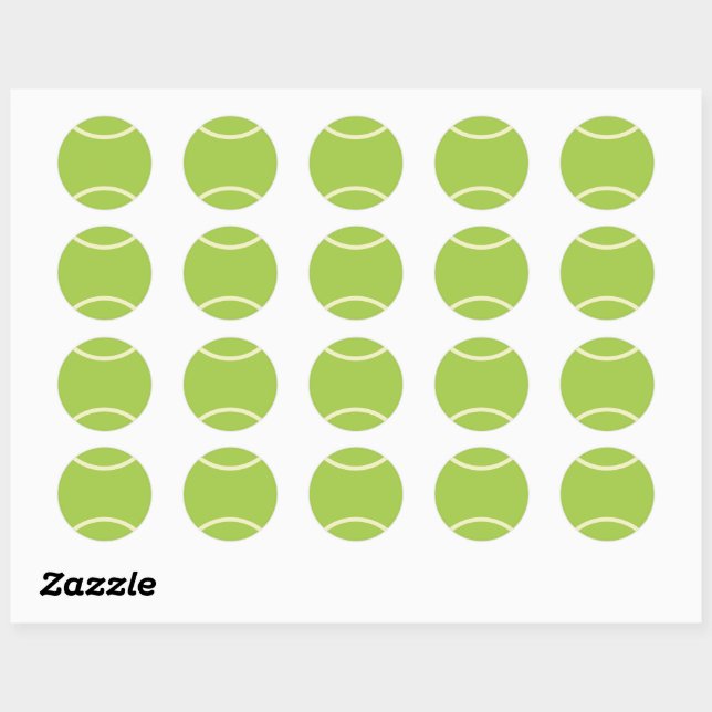 Sticker Rond Classic Modern Green Tennis Ball (Feuille)