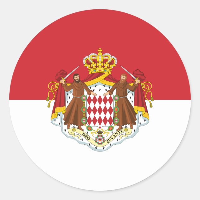 Sticker rond Classic Monaco Drapeau (Devant)