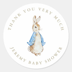 Sticker Rond Classic Peter le lapin Baby shower Carré Sticke