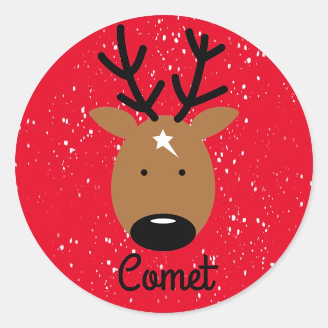 Sticker rond Classic Reindeer (Devant)