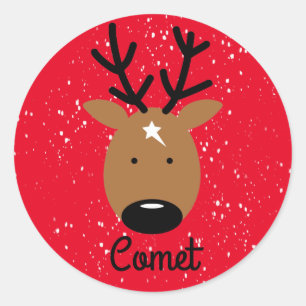 Sticker rond Classic Reindeer