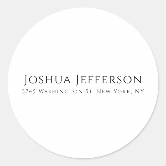 Sticker Rond Classical Professional Creative Plain Black White (Devant)