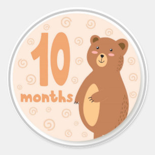 Sticker rond classique 10 mois pour bébé