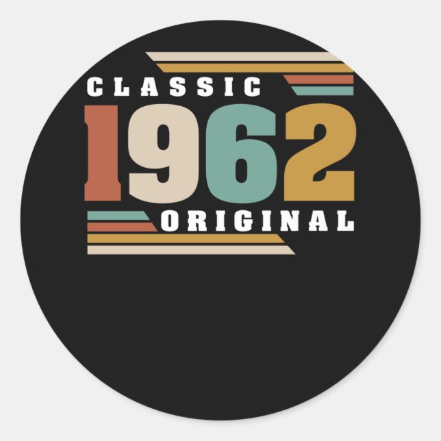 Sticker Rond Classique 1962 Original 60e anniversaire 60 ans (Devant)