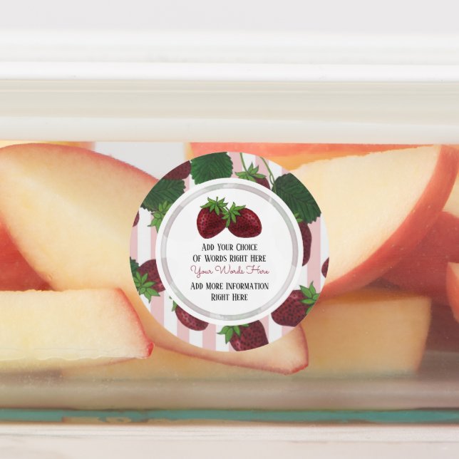 Sticker rond classique à fraise sur mesure (Apposé)