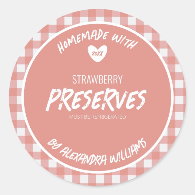 Sticker rond classique à la confiture de fraises m (Devant)