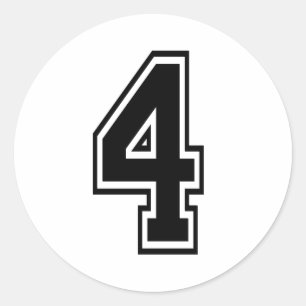 Sticker rond classique à quatre pieds noirs