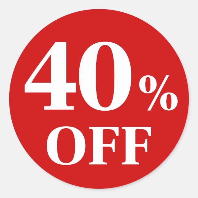 Sticker rond classique Arrière - plan rouge 40 % m (Devant)