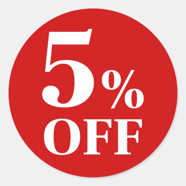 Sticker rond classique Arrière - plan rouge 5% OFF (Devant)