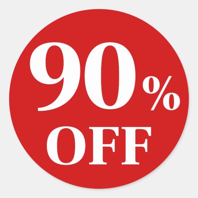 Sticker rond classique Arrière - plan rouge à 90 % (Devant)