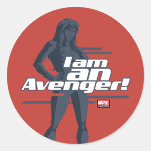 Sticker Rond Classique Avengers   Graphique de la veuve noire "