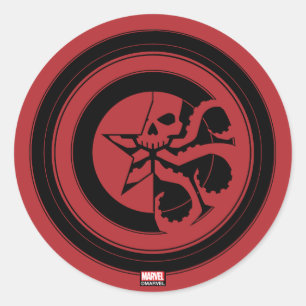Sticker Rond Classique Avengers   Hydra Captain America Shield