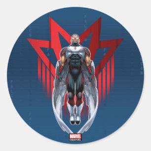 Sticker Rond Classique Avengers   Insigne d'icône de faucon