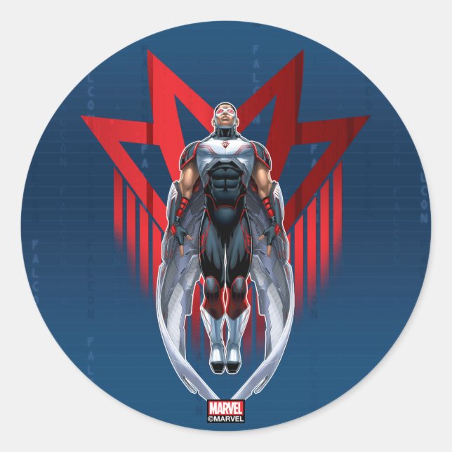 Sticker Rond Classique Avengers | Insigne d'icône de faucon (Devant)