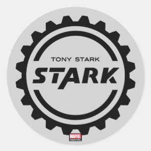 Sticker Rond Classique Avengers   Logo de l'engrenage Tony Star