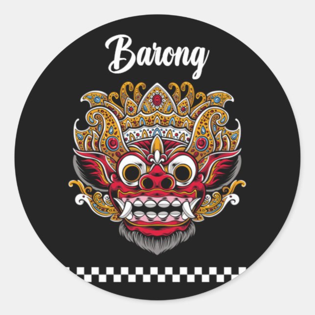 Sticker rond classique Barong Bali (Devant)