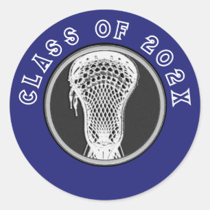 Sticker rond classique bleu Lacrosse Seniors