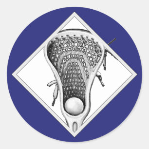 Sticker rond classique bleu Lacrosse Sports