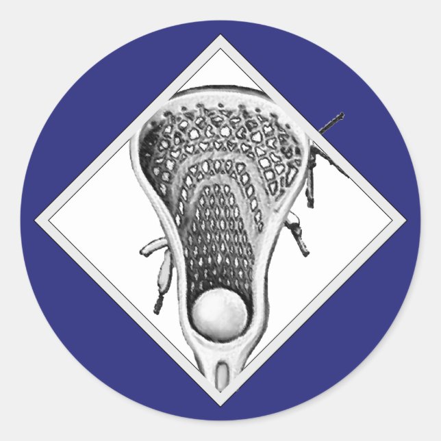 Sticker rond classique bleu Lacrosse Sports (Devant)