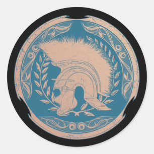 Sticker rond classique casque Centurion romain