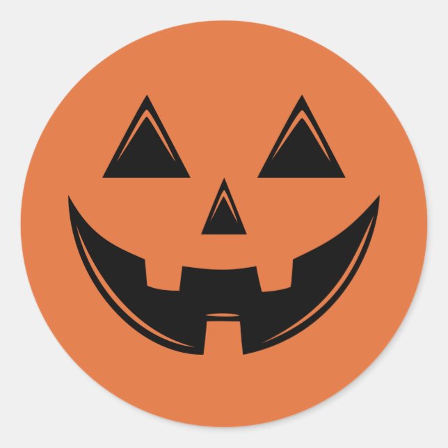 Sticker rond classique Citrouille d'Halloween Cute (Devant)