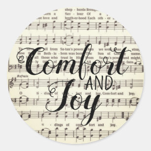 Sticker rond classique confort et joie