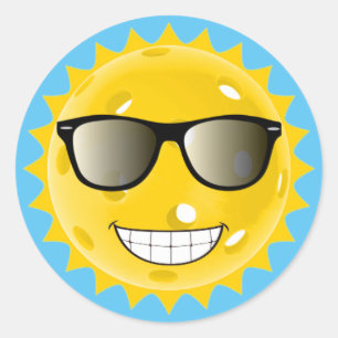 Sticker rond classique Cool de basket-ball