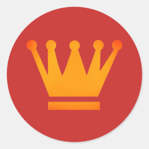 Sticker rond classique Couronne dorée