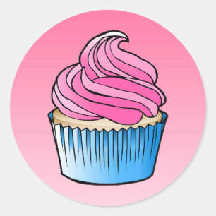 Sticker rond classique Cup Cake