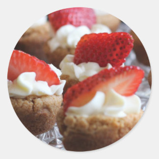 Sticker rond classique Cupcake