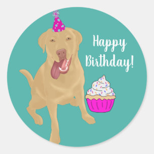 Sticker rond classique d'anniversaire Dudley Labra