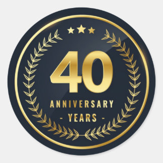Sticker rond classique de 40 ans