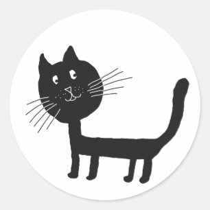 Sticker rond classique de la foi de chat