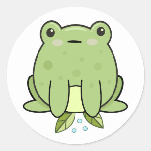 Sticker rond classique de la grenouille Kawaii