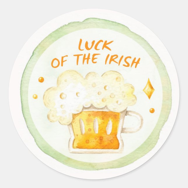 Sticker rond classique de la Saint-Patrick (Devant)