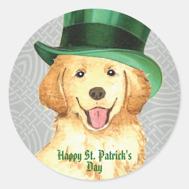 Sticker rond classique de la Saint-Patrick (Devant)