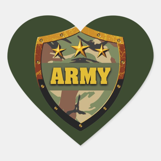 Sticker rond classique de l'armée de l'amour (Devant)