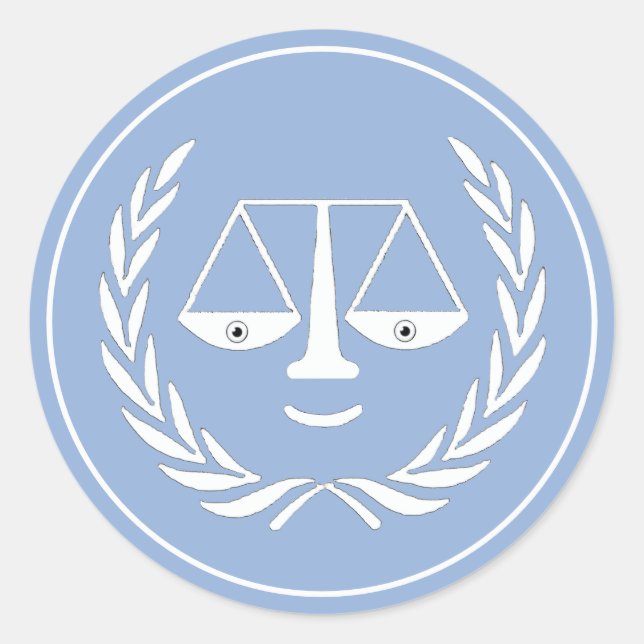 Sticker rond classique de l'avocat de la faculté d (Devant)