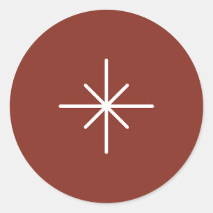 Sticker rond classique de Noël Snowflake simple