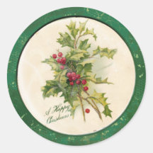 Sticker rond classique de Noël Vintage