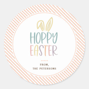 Sticker Rond Classique De Pâques Bunny Ears