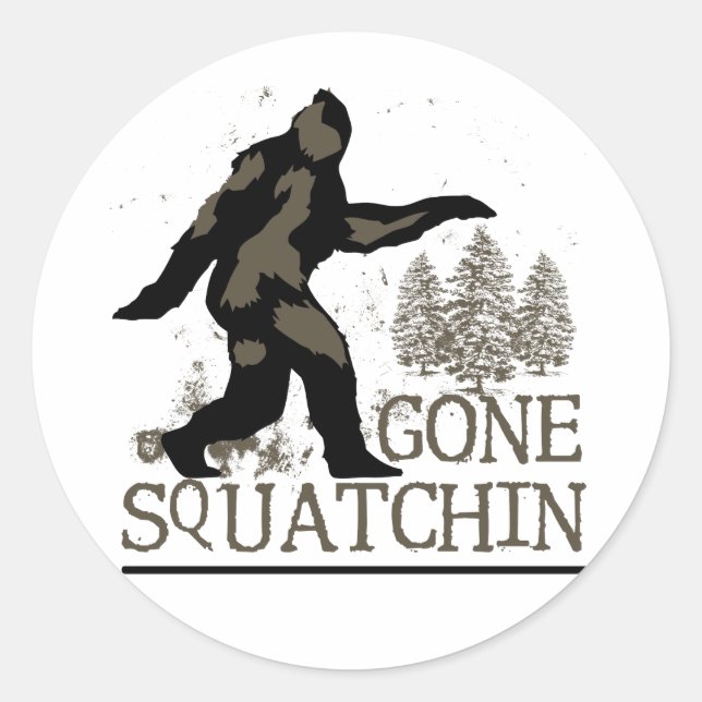Sticker rond classique de Squatchin (Devant)