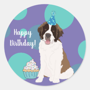 Sticker rond classique de St Bernard sur mesure
