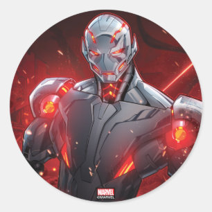 Sticker Rond Classique des Avengers  Mode de destruction par ul
