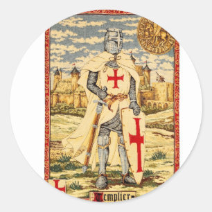 STICKER ROND CLASSIQUE DES CHEVALIERS TEMPLAR