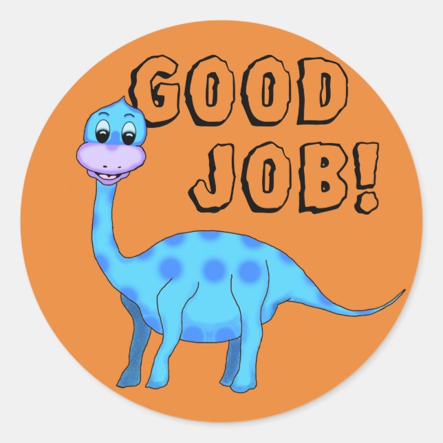 Sticker rond classique Dinosaur (Devant)