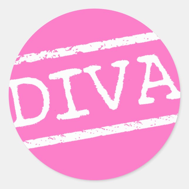 STICKER ROND CLASSIQUE "DIVA" (Devant)