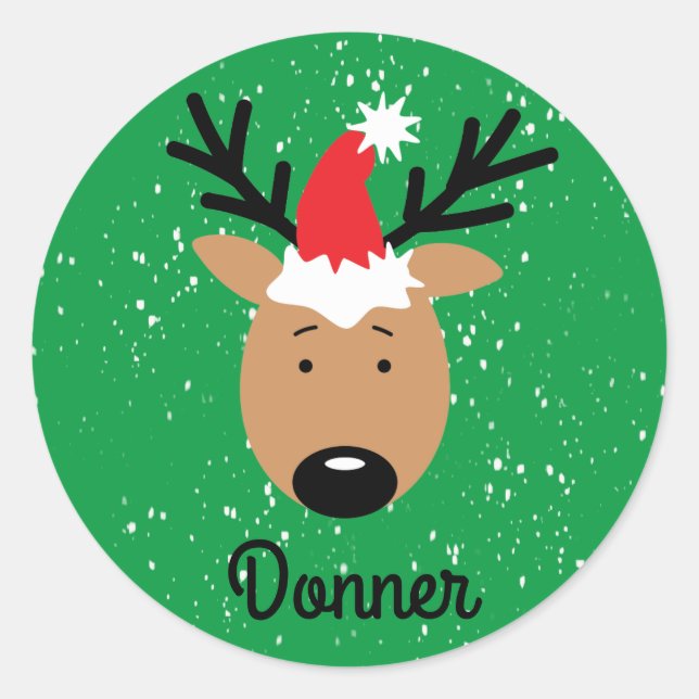 Sticker rond classique Donner Reindeer (Devant)